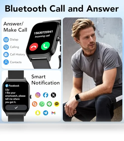 Smart Watch with Bluetooth Calls and Fitness Tracking — Smartwatches, CASCHO
