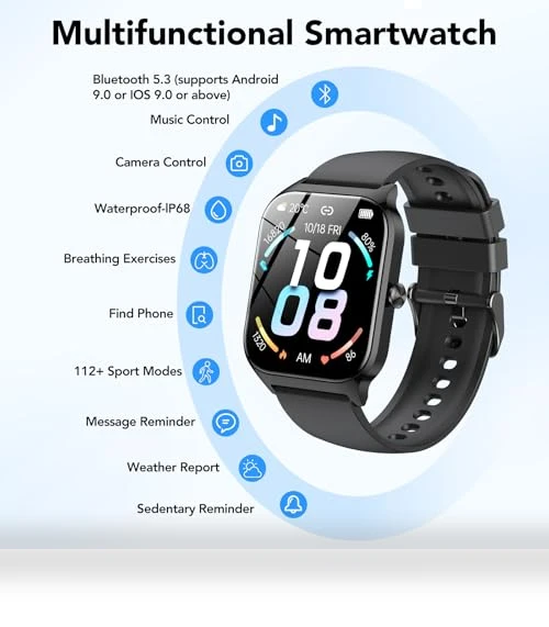 Smart Watch with Bluetooth Calls and Fitness Tracking — Smartwatches, CASCHO
