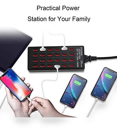 24-Port USB Charging Station — Power Hubs, MIXILIN
