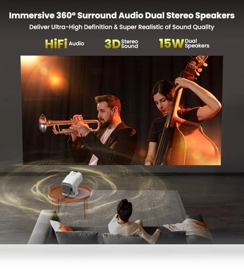 4K Projector with Wifi and Bluetooth — Home Theater Projectors, Gaimoo