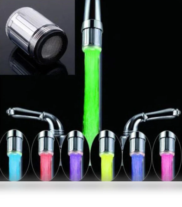 Changing Colors Bathroom Accessories Stream Sensor Water Faucet Tap — Tap Lights, MUXUE