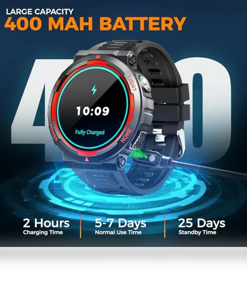 Military Smart Watch with LED Flashlight — Smartwatches, Foxhawk
