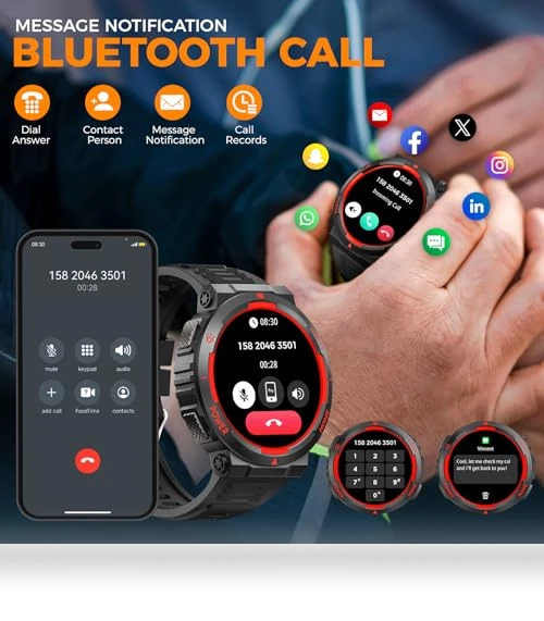 Military Smart Watch with LED Flashlight — Smartwatches, Foxhawk