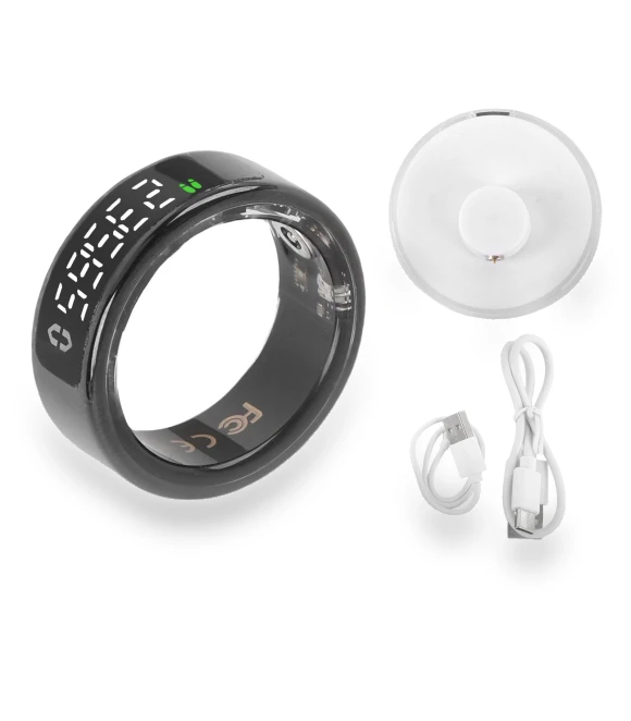 Smart Fitness Tracker Ring with Screen — Wearable Accessories, ZY-Sport-N