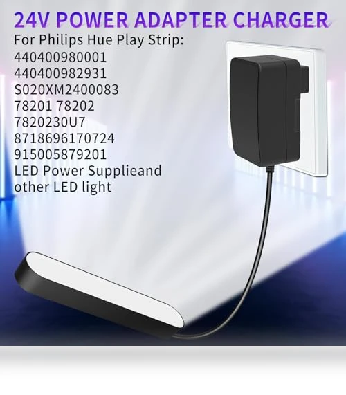 24V Charger for Philips Hue Play Strip Lights — Power Solutions & Surge Protection, AIZYSY