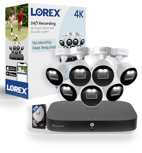 4K 20-Channel Fusion DVR Security System with Smart Deterrence Cameras — Smart Home Security, Lorex
