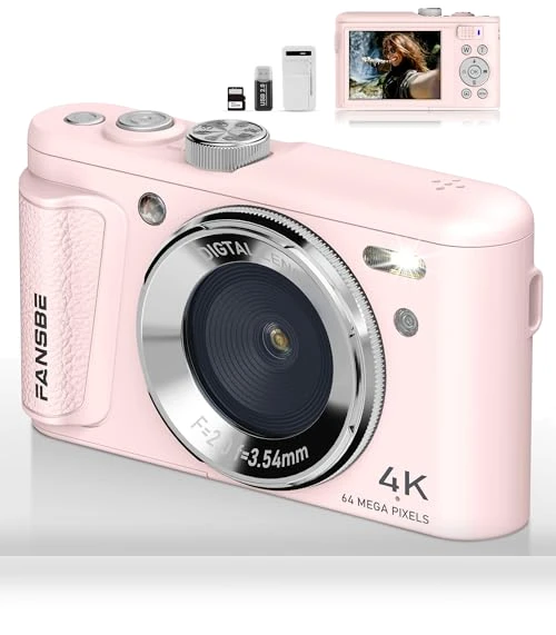 4K Vlogging Camera with 64MP — Compact Digital Cameras, Fansbe Smart