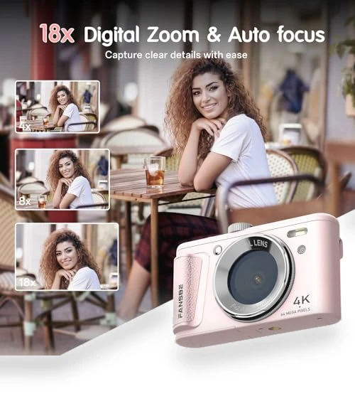 4K Vlogging Camera with 64MP — Compact Digital Cameras, Fansbe Smart