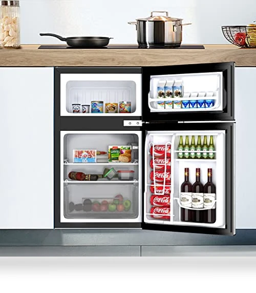 Compact Refrigerator with Freezer — Mini Fridges, COSTWAY