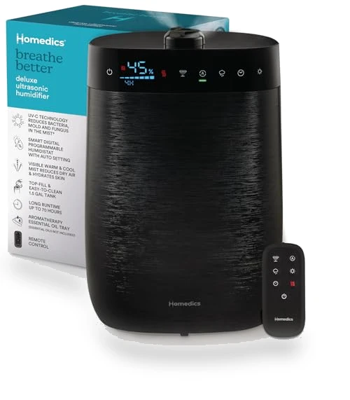 Deluxe Ultrasonic Humidifier — Air Moisturizers, Homedics