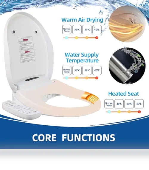 Electronic Heated Toilet Seat with Dryer and Warm Water — Bathroom Essentials, TooCust