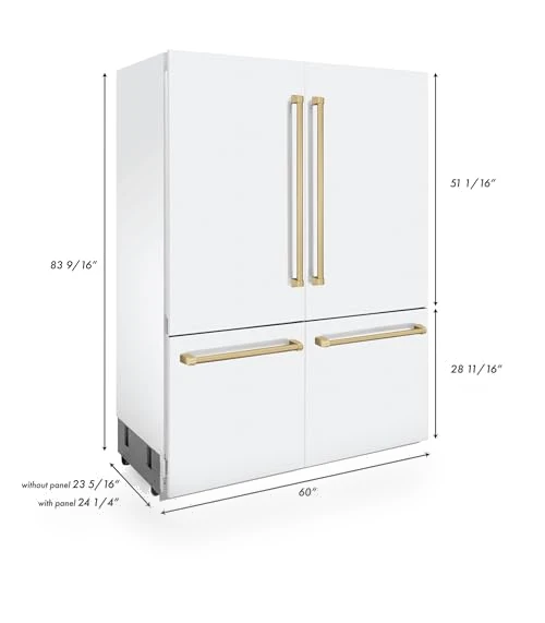French Door Built-In Bottom Freezer Refrigerator — Built-In, Z Line Kitchen and Bath