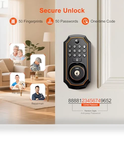 Keyless Entry Door Lock with Camera — Smart Home Security, YHV