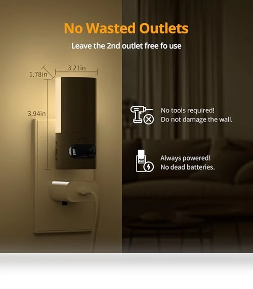 Plug-in LED Rotatable Night Light with Motion Sensor — Night Lights, Lyridz