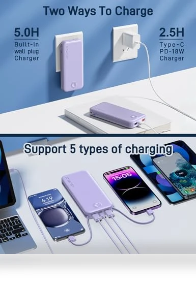 Portable Charger with Built in Cable and AC Wall Plug — Chargers, Dongguan Xionel Electronic Technology Co., Ltd