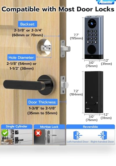Smart Door Lock with Camera — Smart Home Security, Anweller