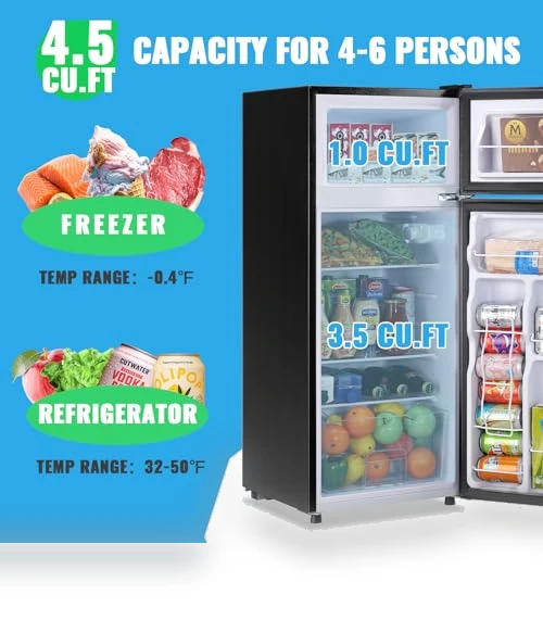 Two Door Fridge with 7 Temperature Settings — Mini Fridges, DEMULLER