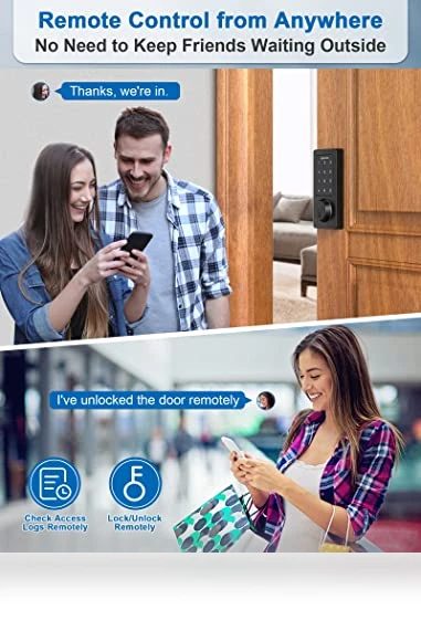 WiFi & Bluetooth Smart Lock with Keyless Entry — Smart Home Security, GEONFINO