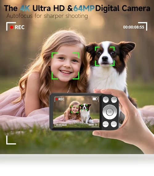Autofocus 4K 64MP Point and Shoot Digital Camera — Compact Digital Cameras, MINIBEAR