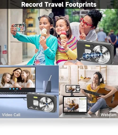 Autofocus 4K 64MP Point and Shoot Digital Camera — Compact Digital Cameras, MINIBEAR
