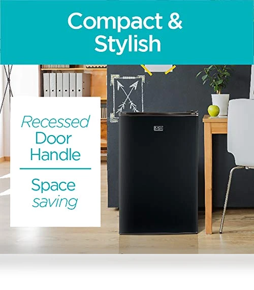 Compact Refrigerator Energy Star Single Door Mini Fridge with Freezer — Mini Fridges, BLACK+DECKER