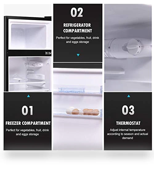 Compact Refrigerator with Top Door Freezer — Mini Fridges, GOFLAME