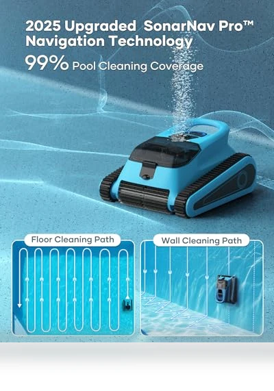 Cordless Pool Vacuum Robot — Automated Pool Maintenance, HISION