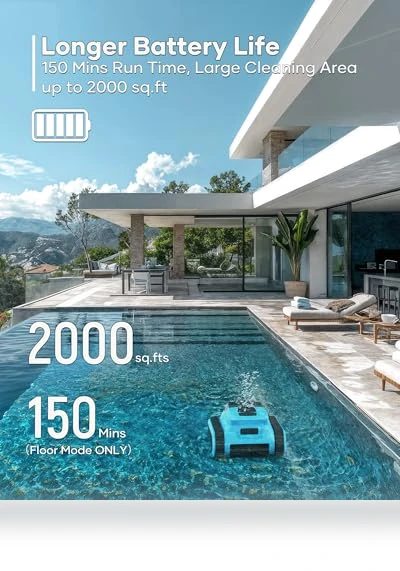 Cordless Pool Vacuum Robot — Automated Pool Maintenance, HISION