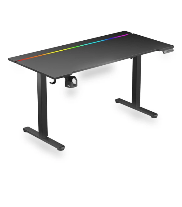 Height Adjustable Electric Desk with RGB LED Light Strip — Office, ACGAM