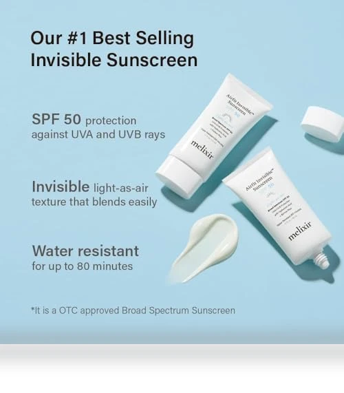 Invisible Sunscreen SPF 50 — Face Tan Enhancers, Melixir