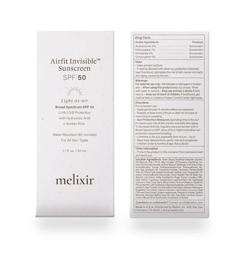 Invisible Sunscreen SPF 50 — Face Tan Enhancers, Melixir