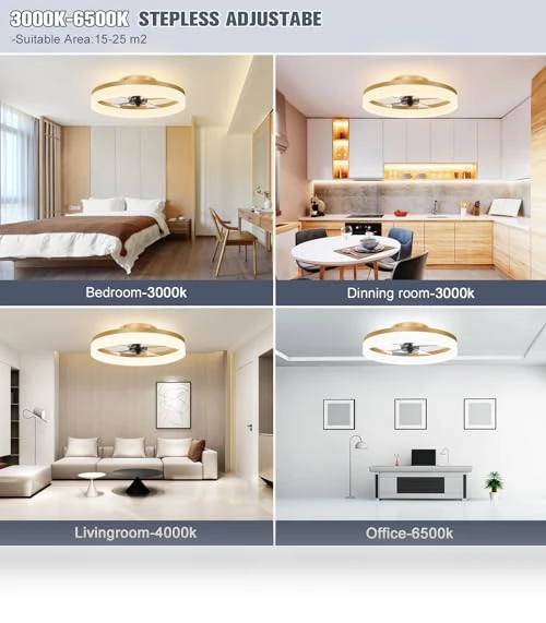 Low Profile Ceiling Fan with Lights and Remote — Ceiling Fan Lighting Solutions, VOLISUN
