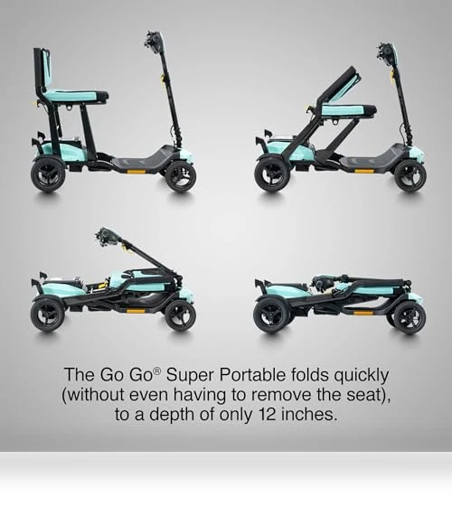 Super Portable 4-Wheel Folding Travel Mobility Scooter — Mobility Scooters, Pride Mobility