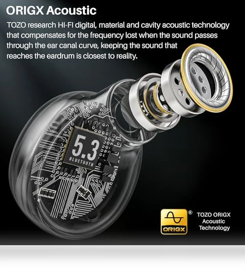 True Wireless Bluetooth Earbuds — In-Ear Headphones, TOZO