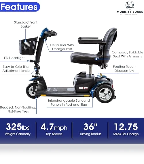 3 Wheel Power Mobility Scooter — Mobility Scooters, Pride Mobility