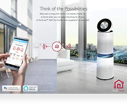 360-Degree Air Purifier with Wi-Fi and Voice Control — Activated Carbon Air Purifiers, LG