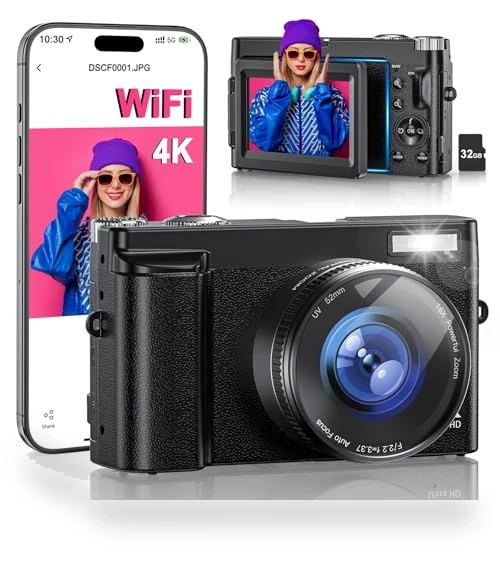 4K Digital Camera with WiFi — Compact Digital Cameras, SIXTARY