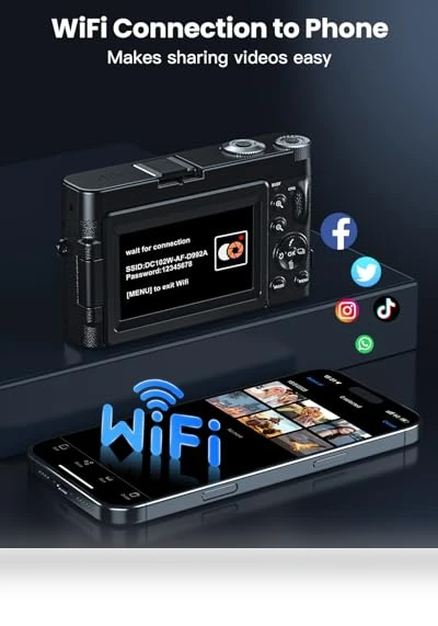 4K Digital Camera with WiFi — Compact Digital Cameras, SIXTARY