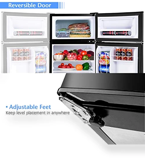 Compact Refrigerator with Freezer — Mini Fridges, COSTWAY