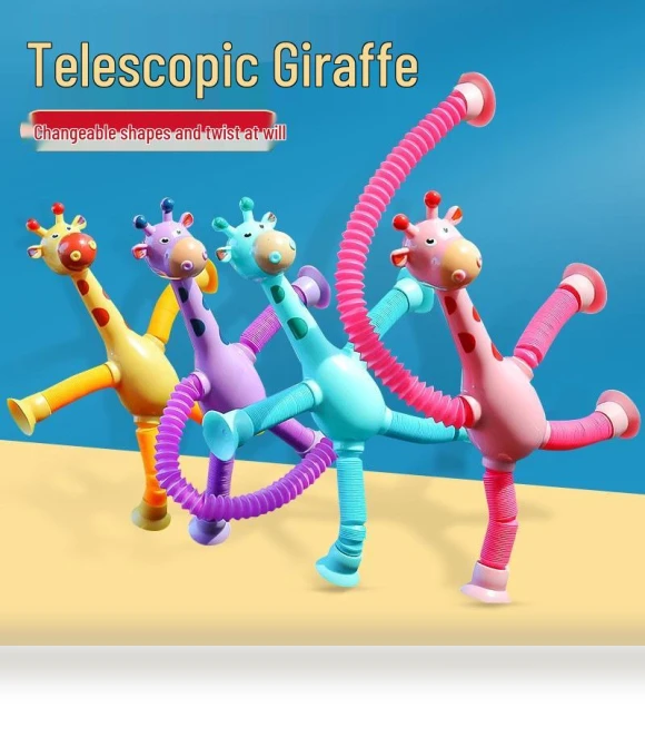 Luminous Telescopic Giraffe Robot Toy with Suction Cup — Infant & Early Childhood Playthings, Super Go