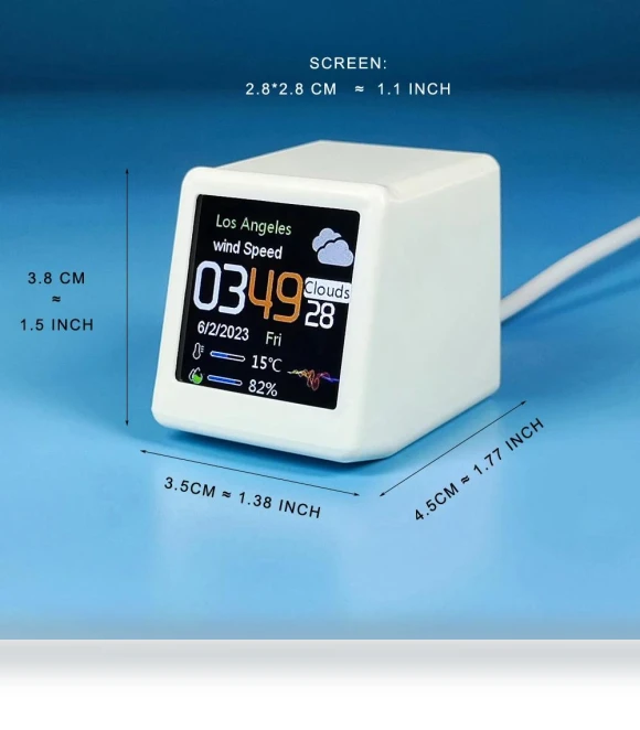 Mini Smart WiFi Weather Station Clock — Clocks, Darling Child Boutique