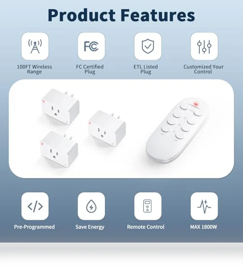Remote Control Outlet Plug — Remote Controls, HOMATTER