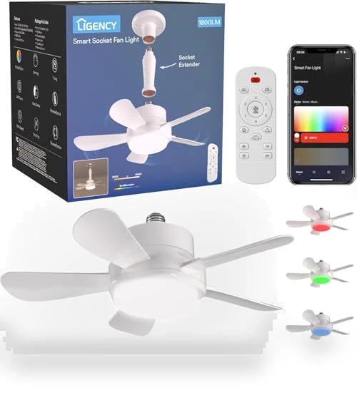 RGBW Color Changing LED Fan Light — Ceiling Fan Wall Controls, Ligency