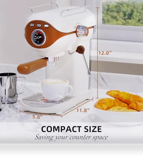 Semi-Automatic Espresso Machine with Milk Frother — Coffee & Espresso Combos, Nesskoko