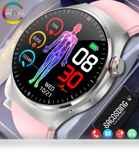 Smart Watch with ECG and Blood Pressure Monitor — Smartwatches, SACOSDING