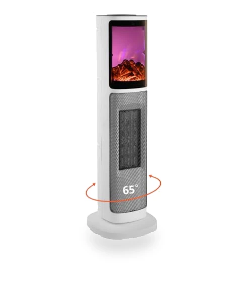 Ceramic Tower Space Heater with 3D Flame — Portable Heating Solutions, HINEIBER