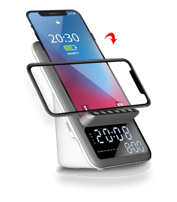Digital Alarm Clock with Wireless Charger and Bluetooth Speaker — Alarm, Darling Child Boutique