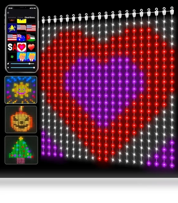 Programmable DIY 400 LED Smart Curtain Christmas Lights — String Lights, JOHO - CarGear