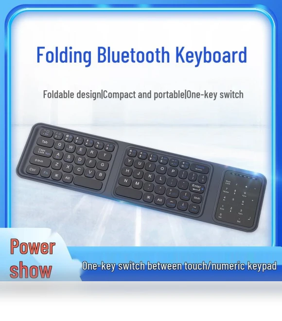 Ultra-Thin Triple Foldable Bluetooth Keyboard with Touchpad — Keyboards, Super Buyer