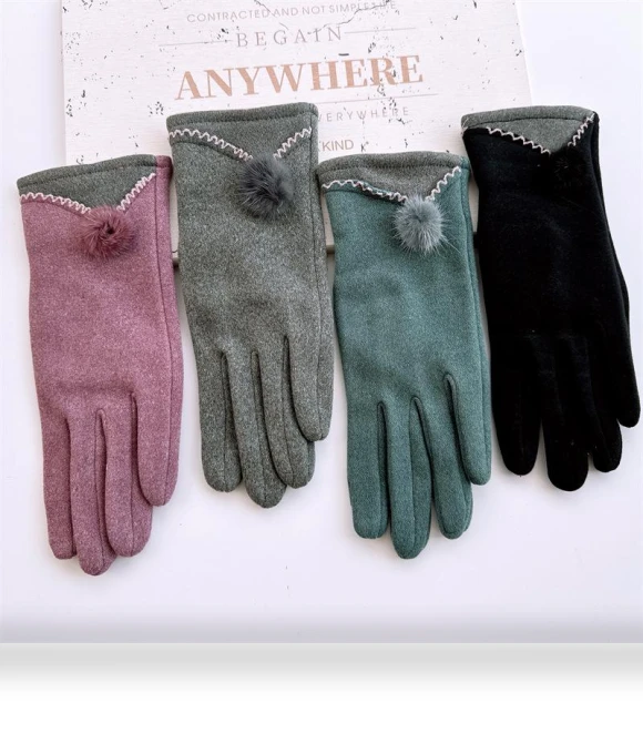 Winter Gloves with Touchscreen and Fur Pompom — Cold Weather Gloves, StrideBox
